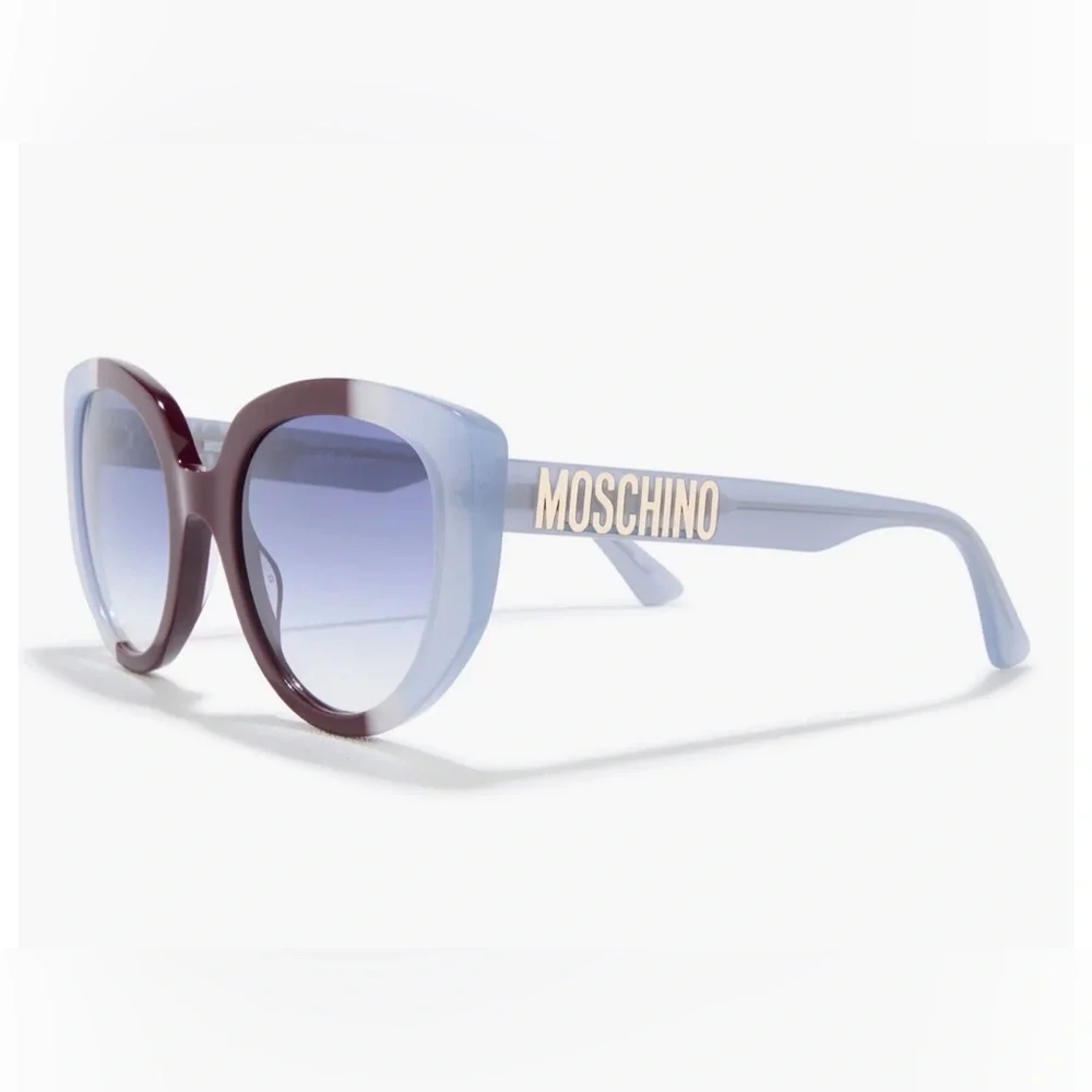 MOSCHINO 53mm Gradient Sunglasses Blue/Brown $262 Retail NWT